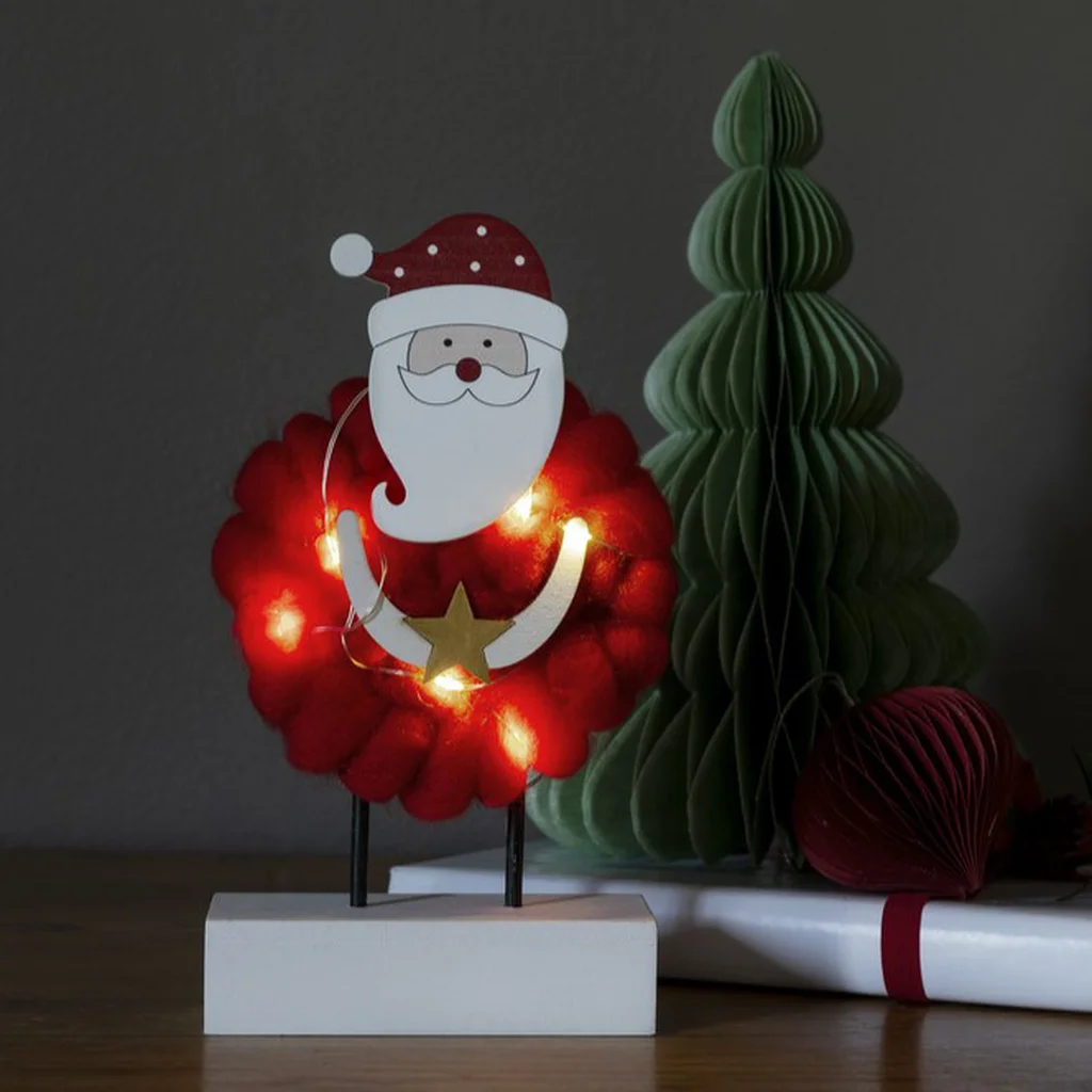 Konstsmide Tomte Juldekoration i trä & bomull 6 LED 2xAA