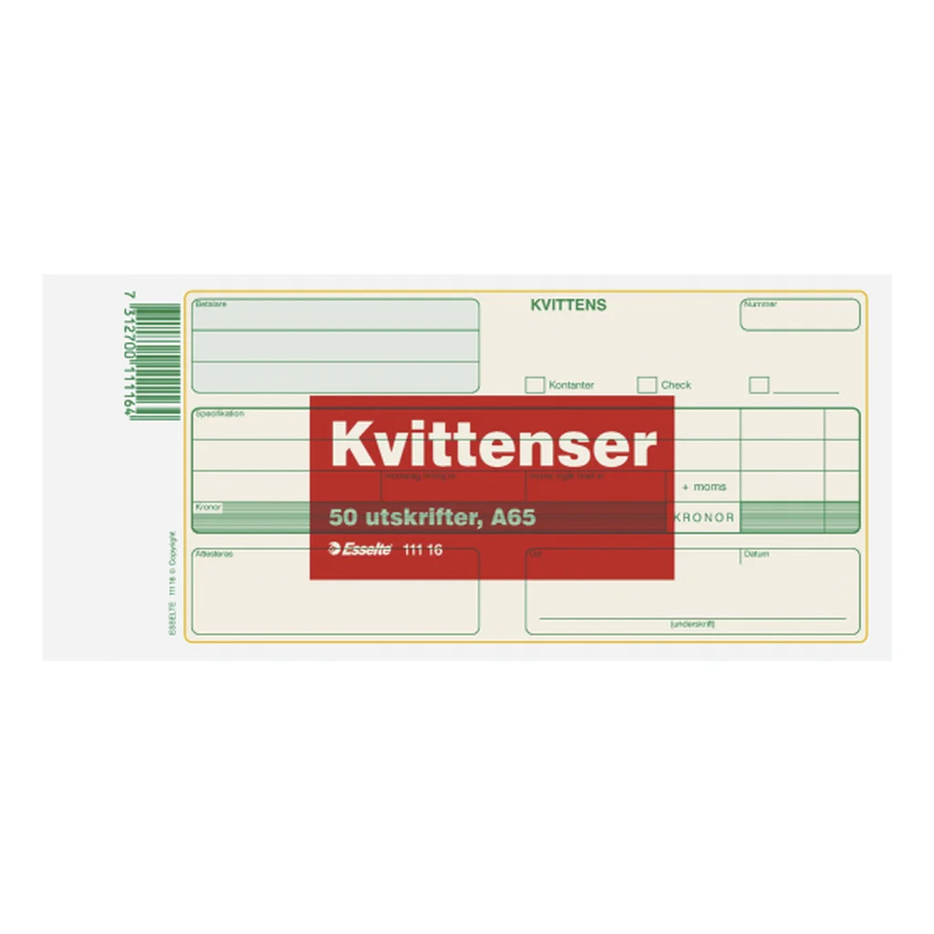 Blankett kvittens A65(210x105)50st