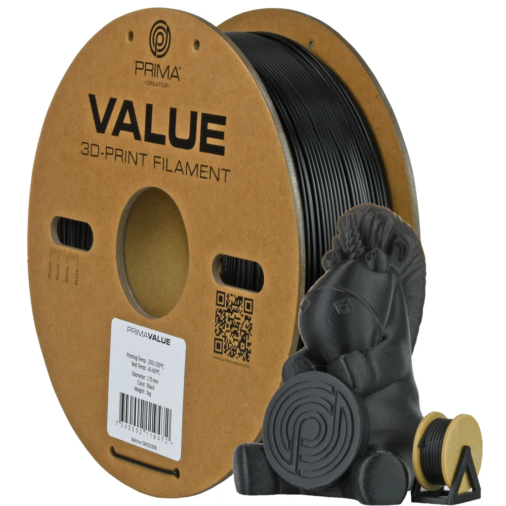 PrimaValue PETG - 1,75mm - 1kg - Svart