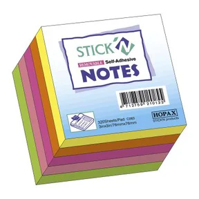Notisblock Stick n Notes 76x76 mm flerfärgad 5 st