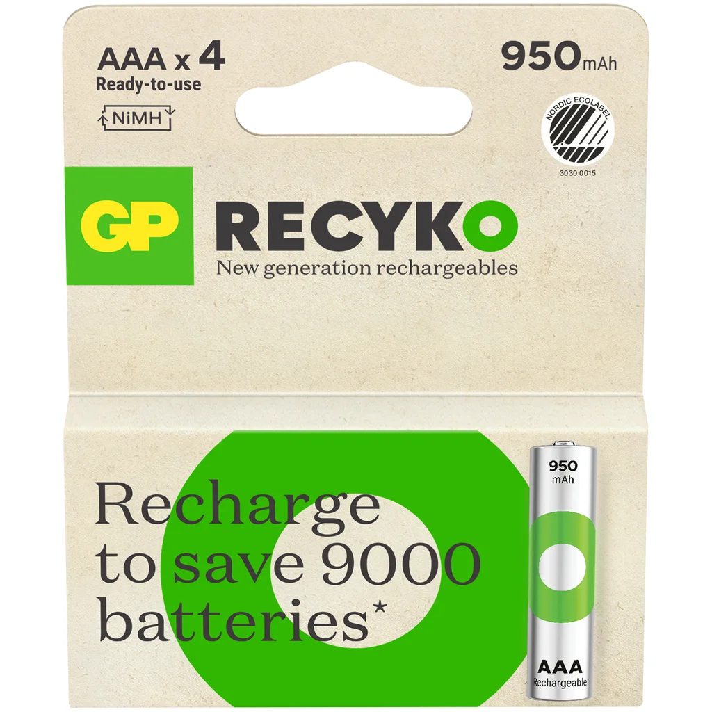 GP Recyko 950mAh AAA/HR3 4-pack