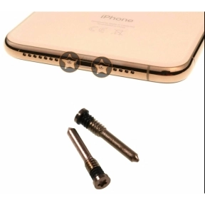 Pentalobe bottenskruvar 2 st. för iPhone X-serien, guld