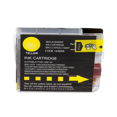 Bläckpatron gul, ersätter Brother LC1000Y, LC970Y
