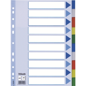 Intercalaires PP A4, 10 onglets, multicolore 