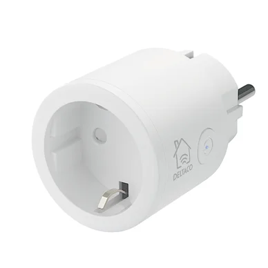 DELTACO Smart Home strømafbryder, 1xCEE 7/3, 10A, timer, hvid SH-P01 Modsvarer: N/A
