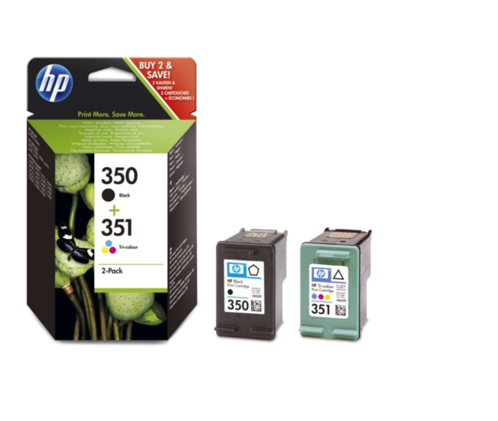 HP HP 350/351 2-pakning, svart/tre farger
