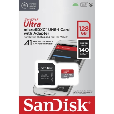 SANDISK alt SanDisk MicroSDXC Mobil Ultra 128GB 140MB/s UHS-I Adap