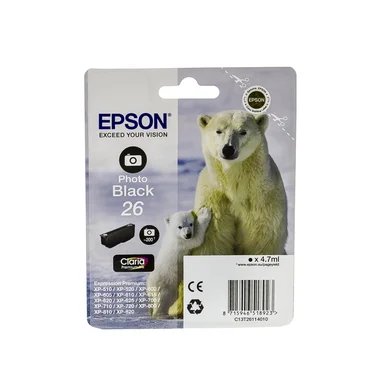 Epson Epson 26 Blækpatron sort foto T2611 Modsvarer: N/A billede