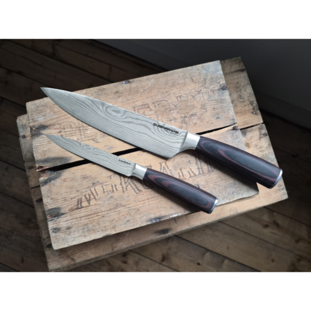Subarashii Steel Edition Damascus &ndash; japanskt knivset i 2 delar