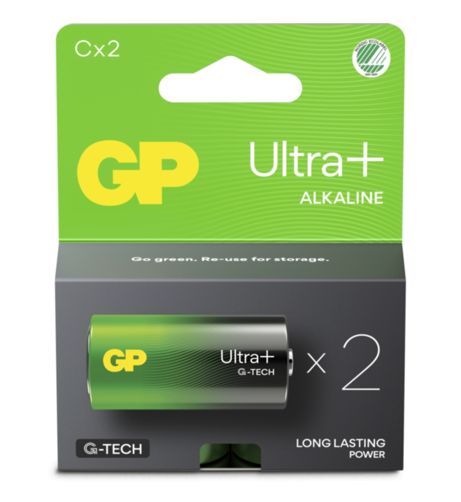 GP Ultra Plus battery - 2 x C - Alkaline
