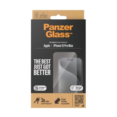 Billede af Panzerglass Skærmbeskytter iPhone 15 Pro Max Ultra-Wide Fit EasyAligner 5711724028120 Modsvarer: N/A
