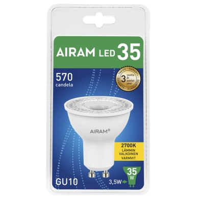 AIRAM alt LED-Spotlight GU10 2,4W 2700K 230 luumen