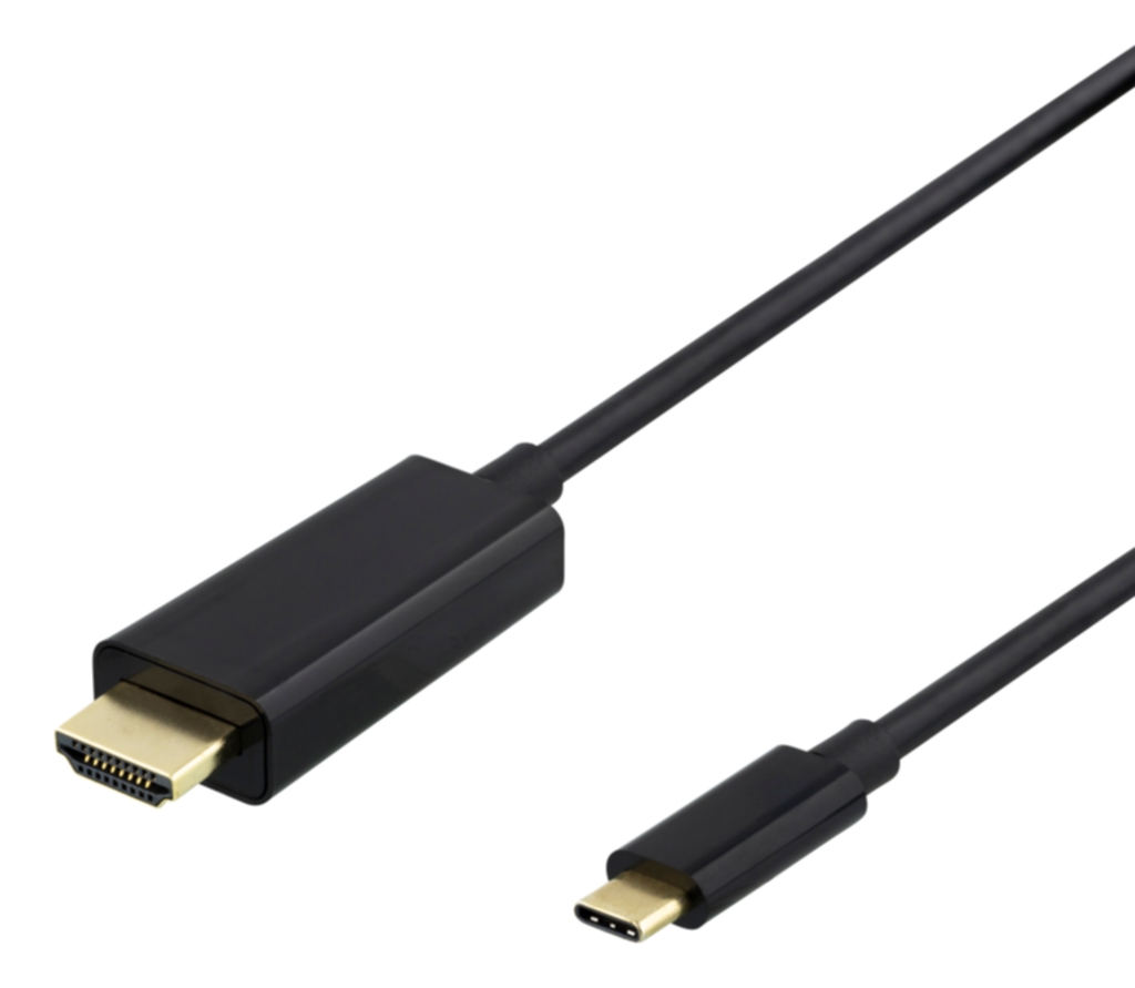 DELTACO USB-C till HDMI-kabel, 4K 60Hz, 2m, svart