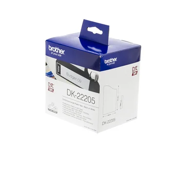 Papperstejp, 62 mm x 30,48 meter, svart text på vit