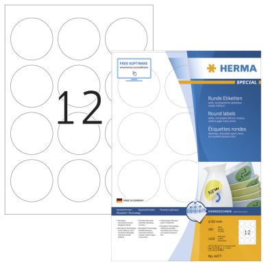Herma alt Etikett HERMA Movables A4 Ø60mm (100)