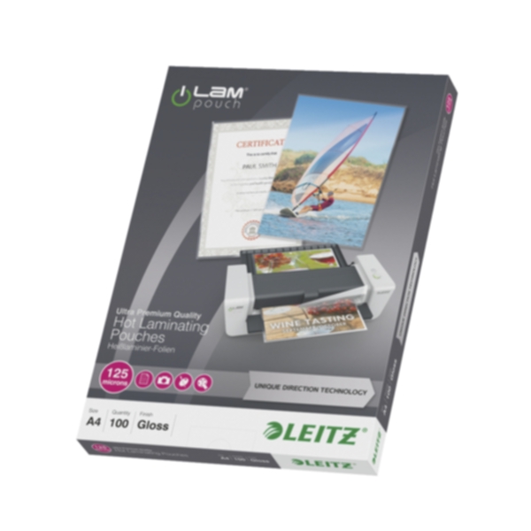 Leitz Lamineringslommer A4 UDT 125my Pakke/100