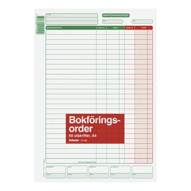 Blankett bokföringsorder A4 50 st&nbsp;
