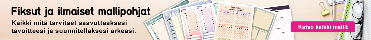 Klikattava banneri, joka johtaa ilmaisia mallipohjia