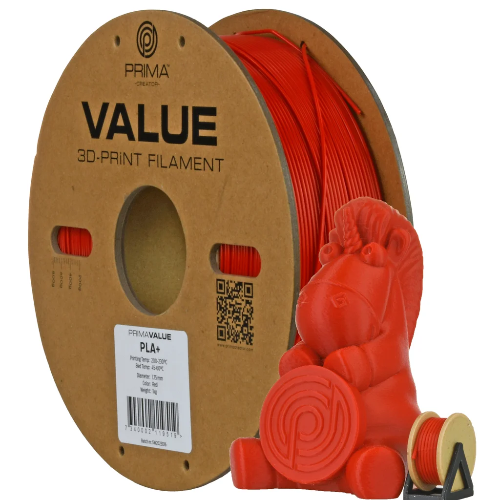 PrimaValue PLA+ - 1,75mm - 1kg - Röd