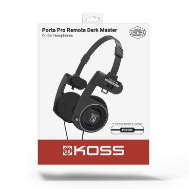 KOSS Hörlur PortaPro 3.0 On-Ear Mic Remote Dark Master
