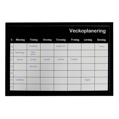 Veckoplaneringstavla 60x40 cm silver